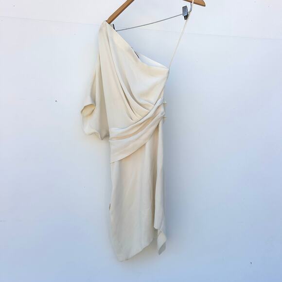 New IRO Ferila One Shoulder Chalk White Mini Cocktail Dress Structural Size 36 4 - Picture 8 of 9